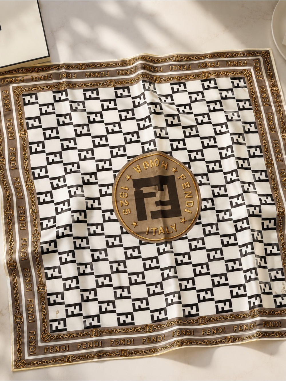 Vintage Authentic Fendi Silk Scarf
